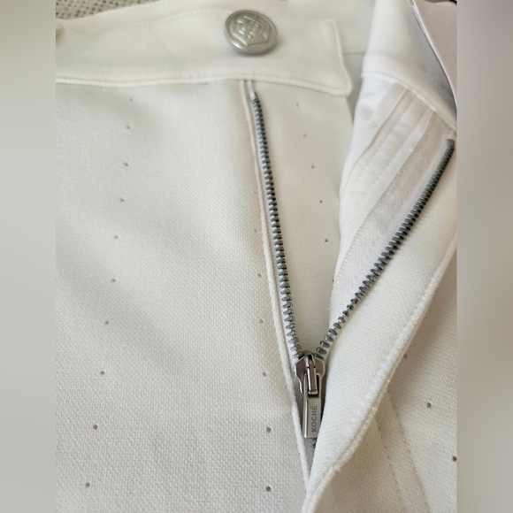 NWT KOCHÉ Women's Perforated White Trousers With Side Pockets Size:XXS - Picture 8 of 14